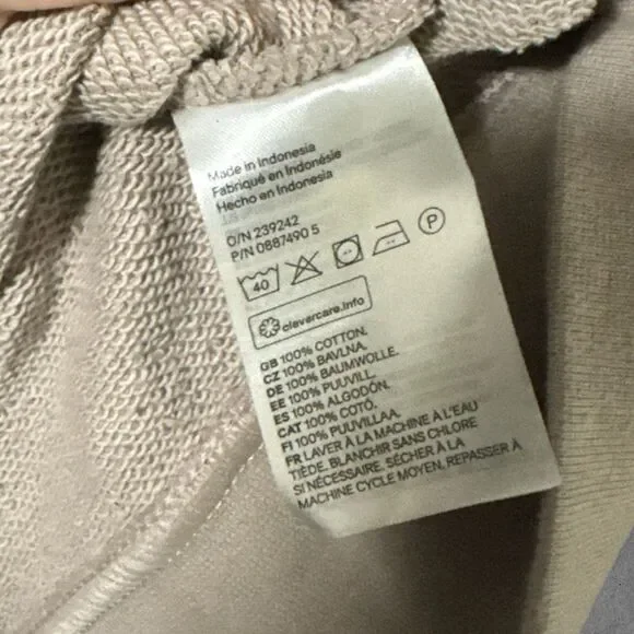 SOLD NWT H&M | Beige Relaxed Fit Sleeveless Hoodie French Terry Sweatshirt XL - Picture 5 of 6